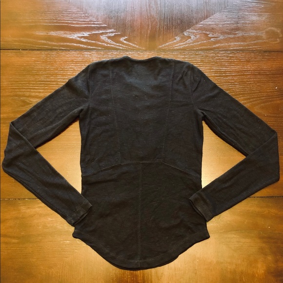 Free People Black Long Sleeve Lace Up Top - Picture 7 of 8